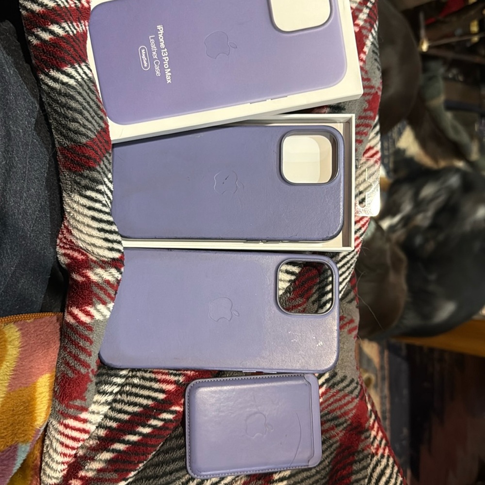 Leather lavender lilac case for iPhone 13ProMax & MagSafe Wallet-choice of case